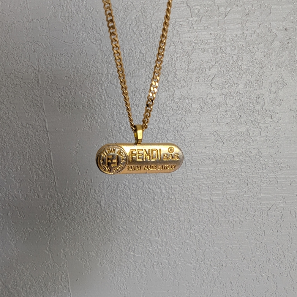 Fendi Gold Pendant Necklace